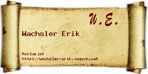 Wachsler Erik névjegykártya