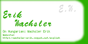 erik wachsler business card